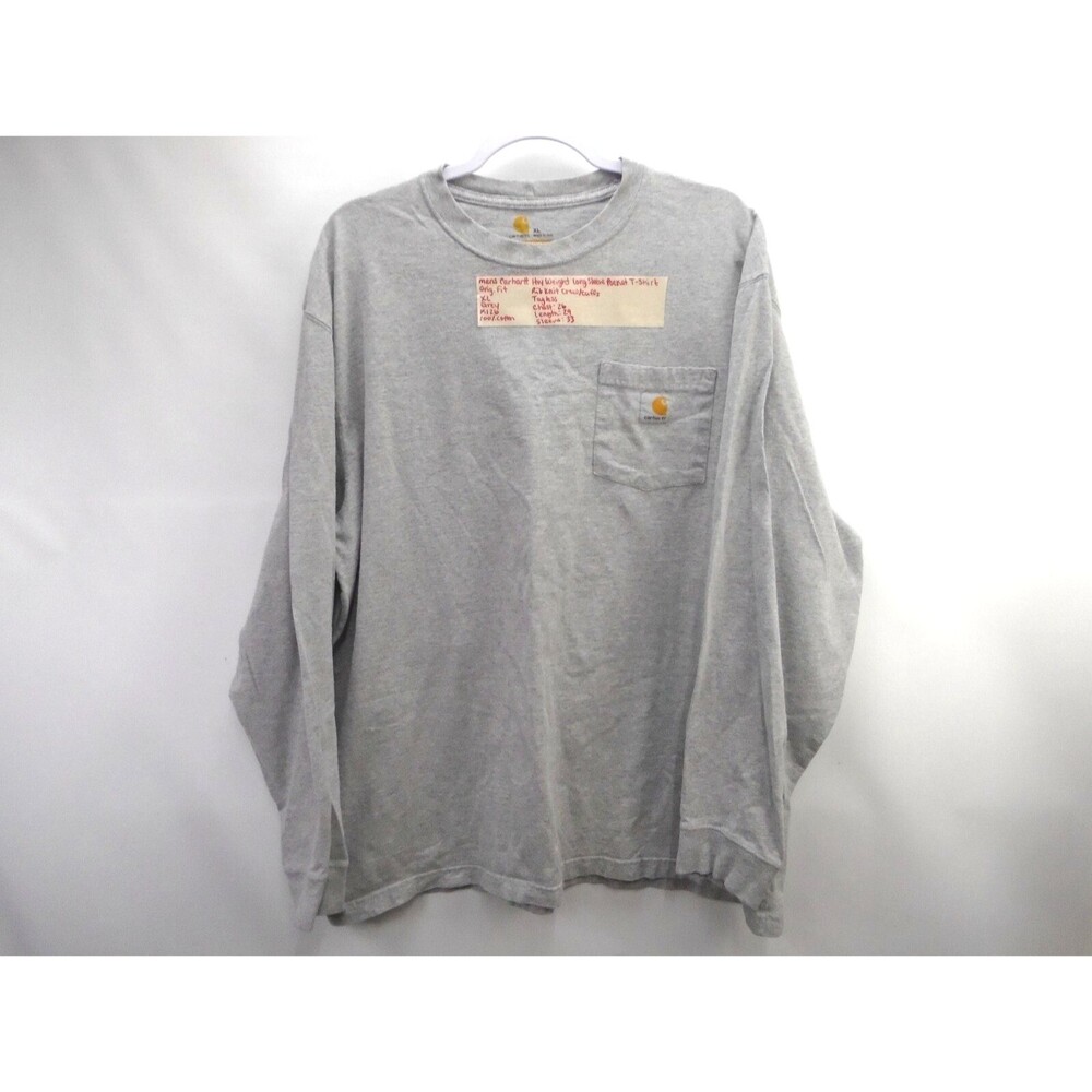 Carhartt K126 Mens Size XL Mid-weight Long Sleeve Oversized Gray Workwear - Picture 1 of 8